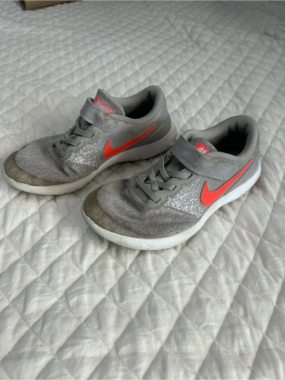 Nike Kids' Gray and Orange Athletic Sneakers